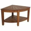 New 😀 AquaTeak The Original 22" Kai™ Corner Teak Shower Bench With Shelf 🌟