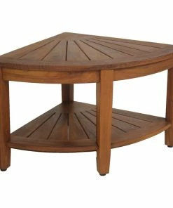 New ๐ AquaTeak The Original 22" Kai™ Corner Teak Shower Bench With Shelf ๐
