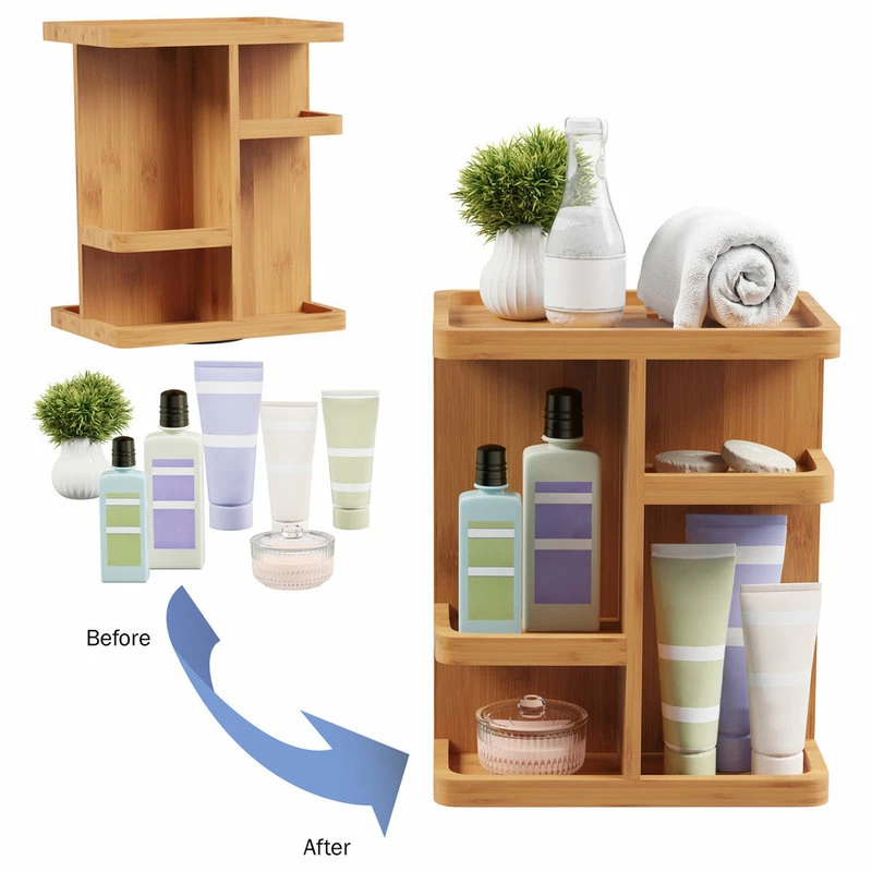 Cheapest 😍 Lavish Home Bamboo Countertop Makeup Organizer Carousel ⌛ - Image 5