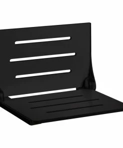 New 🤩 Seachrome Corporation Seachrome Silhouette Folding Wall Mount Shower Bench Seat, Matt Black Seat 🛒