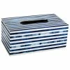 Discount ⌛ Mascot Hardware Striped Tissue Box Cover, White/Blue 🥰