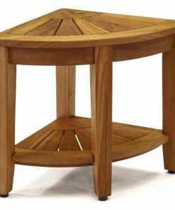Buy 👍 AquaTeak The Original 15.5" Kai™ Corner Teak Shower Bench With Shelf 🔥