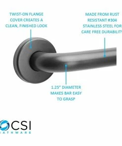 Budget 😉 CSI Bathware 36 Inch Straight Grab Bar With 1.25" OD, Matte Black 🎉