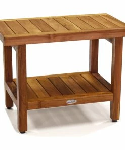 Wholesale 🛒 AquaTeak The Original 24" Spa™ Teak Shower Bench With Shelf 👏