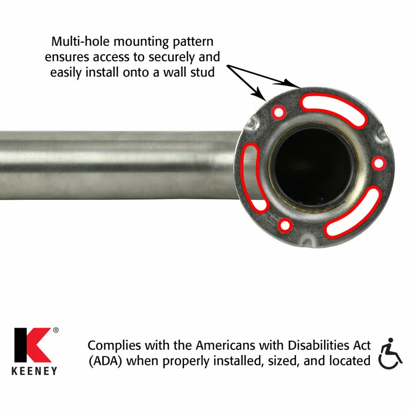 Buy 😍 Keeney Holdings LLC Keeney Wave Designer Grab Bar In Brushed Nickel, 36 In. 🎉 - Image 9