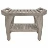 Best Sale 😀 DecoTeak CoastalVogue Tranquility 24" Wide ShowerBench GR156, Gray ✔️