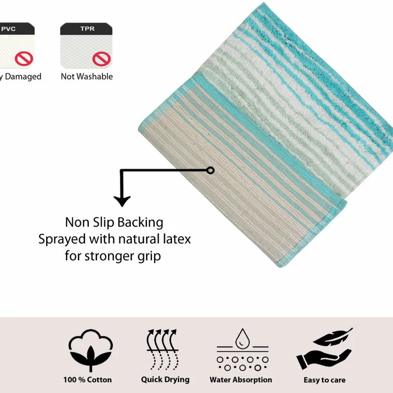 Best reviews of 🎁 Home Weavers Inc. Gradiation 4 Piece Bath Rug 17"x24", 21"x34", 21"x54", 20"x20", Turquoise ✔️ - Image 7