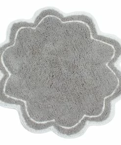 Budget ✨ Home Weavers Inc. Allure Collection Absorbent Cotton Machine Washable Rug 30" Round, Grey 🔥