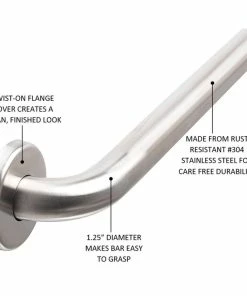 Cheap ✨ CSI Bathware 27 Inch Straight Bar With 1.25" OD, Satin Stainless 🔔