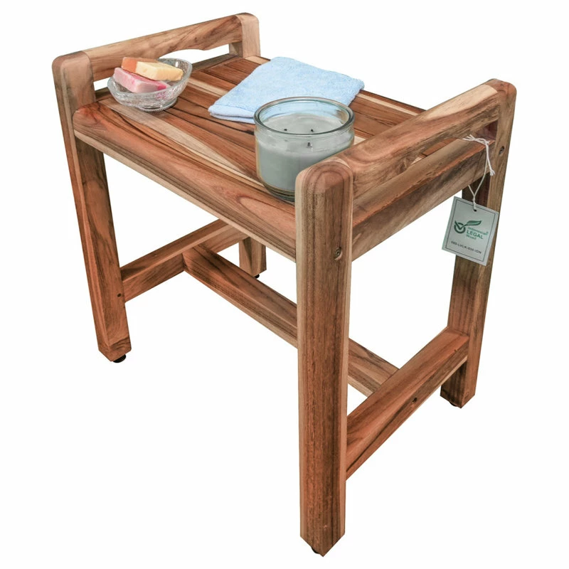 Brand new ⭐ EcoDecors EarthyTeak Classic 18" Shower Bench With LiftAide Arms 🛒 - Image 6