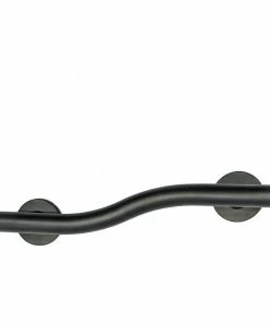 Wholesale 🔥 CSI Bathware 14" Left Hand Wave-Shaped Decorative Grab Bar, Matte Black 🤩