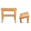 Discount 😍 ToiletTree Products Deluxe Wooden Bamboo Shower Seat Bench With Foot Stool 🥰
