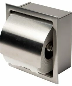 New 🛒 Alfi Trade Brushed Stainless Steel Recessed Toilet Paper Holder With Cover 💯