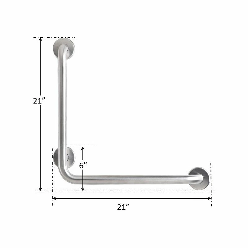 New 🌟 CSI Bathware 18" X 18" Right Hand L-Shaped Grab Bar, Satin 🥰 - Image 3