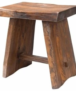 Deals 😀 Nordic Style Teak Stool With Curved Seat 🛒