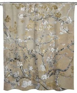 Cheapest 👏 The Oliver Gal Artist Co. Oliver Gal "Van Gogh In Gold Blossoms Inspiration" 71x74 Shower Curtain 😍