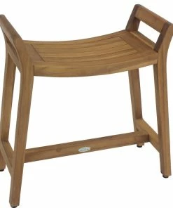 Best deal ⌛ ALATEAK Ala Teak Corner Teak Wood Bath Spa Shower Stool Corner Shelf Storage ❤️