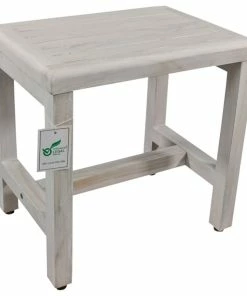 Best Sale ✨ DecoTeak CoastalVogue Eleganto 18" Wide ShowerBench ED1199, White 🧨