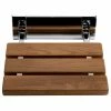 Cheap ⭐ Alfi Trade ALFI Brand ABS14-PC Polished Chrome 14" Folding Teak Wood Shower Seat Bench 👏