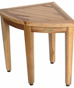 Best deal 💯 Ecodecors Earthyteak Corner Teak Shower Stools, 16"x16"x18", Without Shelf ⌛