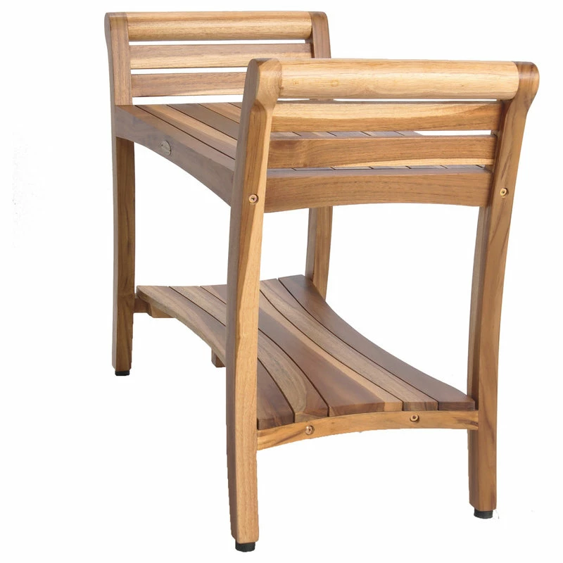 Best Pirce ๐คฉ EcoDecors EarthyTeak Symmetry 29" Teak Shower Bench With Shelf And LiftAide Arms ๐ - Image 2