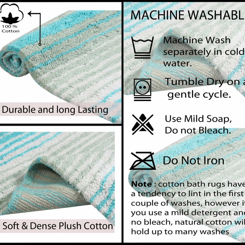 Best reviews of 🎁 Home Weavers Inc. Gradiation 4 Piece Bath Rug 17"x24", 21"x34", 21"x54", 20"x20", Turquoise ✔️ - Image 6