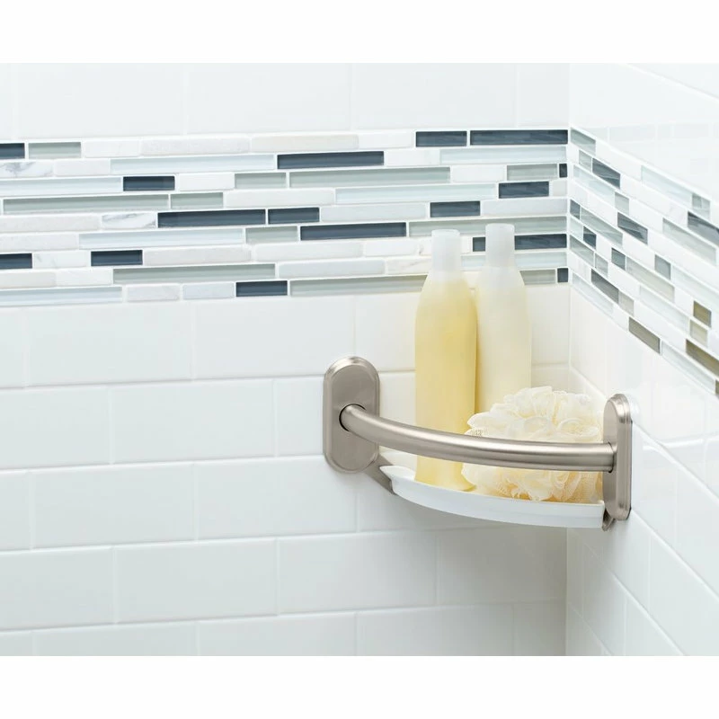 Best deal ❤️ Moen Grab Bar Brushed Nickel 9" Grab Bar With Corner Shelf LR2354DBN 🤩 - Image 2