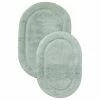 Best Sale 😉 Blue Nile Mills 2 Piece Cotton Oval Washable Bathroom Rug Set, Sage ⌛