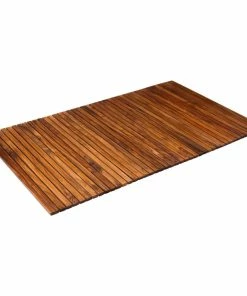 Promo 🎁 Nordic Style Oiled Extra Large Teak String Mat With Rubber Footing 59″ X 35″ 🤩