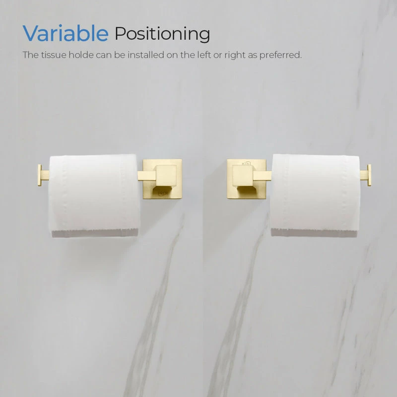 Best Pirce 😍 Kibi USA Cube Bathroom Tissue Holder KBA1502, Brush Gold 💯 - Image 9