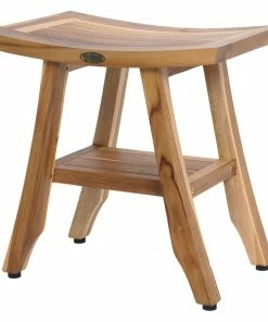 Discount 👏 Ecodecors Satori Eastern Style Earthyteak Shower Bench, 18", With Shelf 🧨
