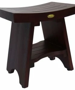 Best Sale 👏 DecoTeak 18" Serenity Teak Eastern Style Shower Bench, With Shelf ✔️