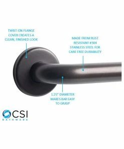 Buy ⭐ CSI Bathware 36 Inch Straight Grab Bar With 1.25" OD, Oil Rubbed Bronze 🥰