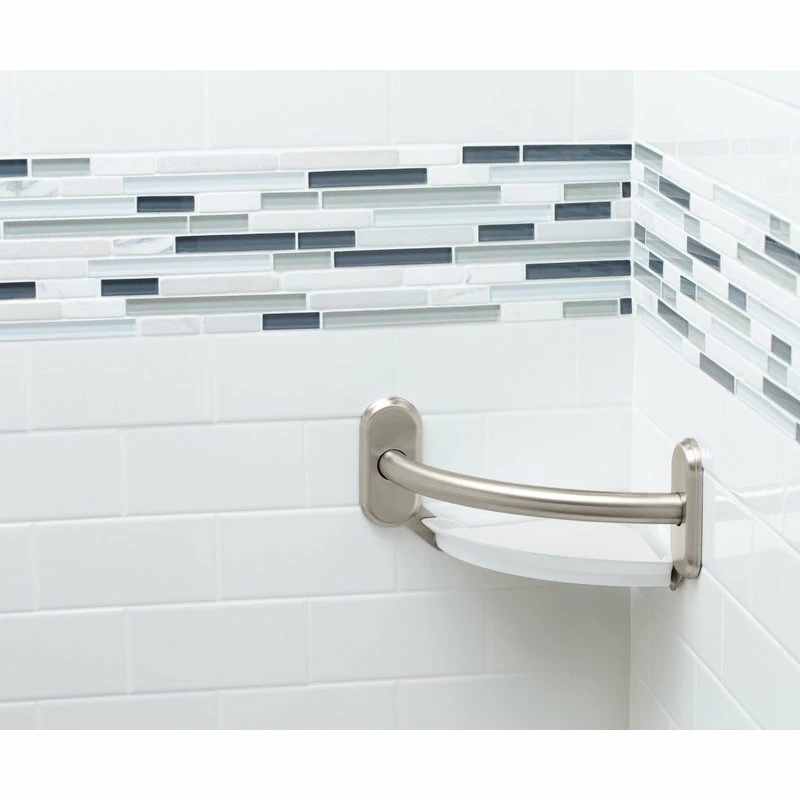 Best deal ❤️ Moen Grab Bar Brushed Nickel 9" Grab Bar With Corner Shelf LR2354DBN 🤩 - Image 3