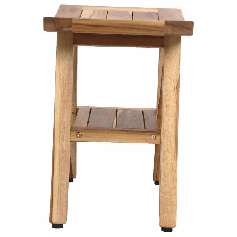 Discount π Ecodecors Satori Eastern Style Earthyteak Shower Bench, 18", With Shelf 𧨠- Image 2
