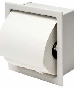 Buy 🎉 Alfi Trade White Matte Stainless Steel Recessed Toilet Paper Holder With Cover 😀