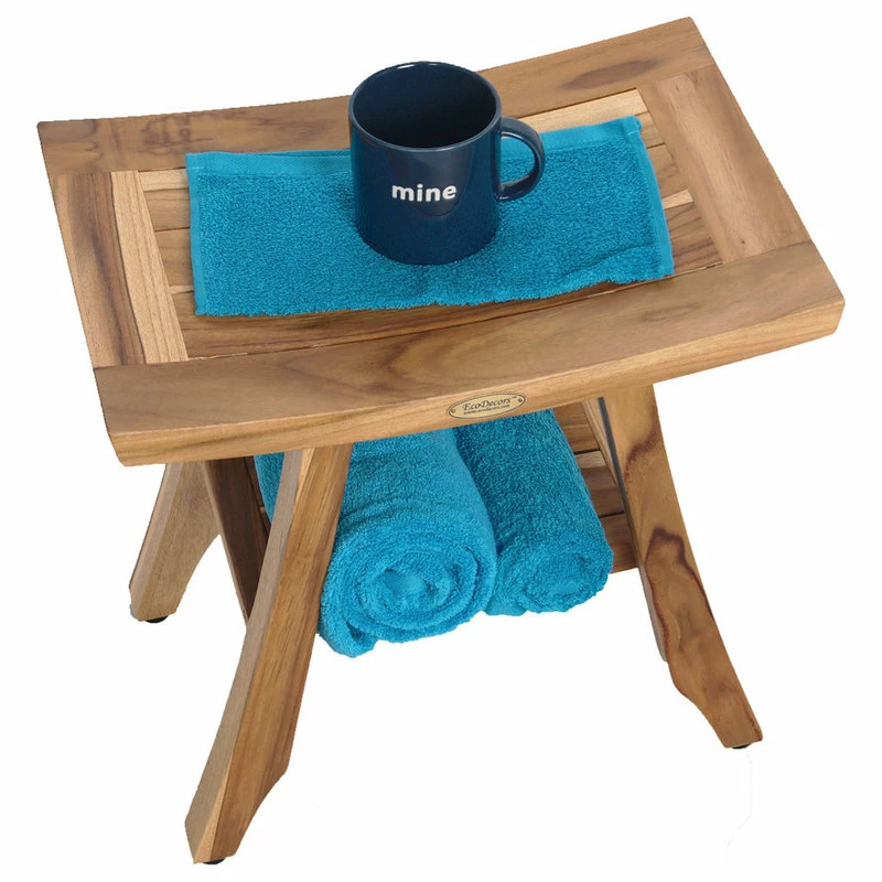 Discount π Ecodecors Satori Eastern Style Earthyteak Shower Bench, 18", With Shelf 𧨠- Image 5