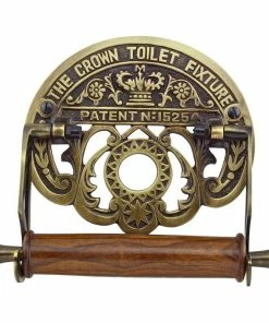 Coupon 😍 Renovators Supply Manufacturing Toilet Paper Holder Antique Brass Crown Bathroom Tissue Holder ⭐
