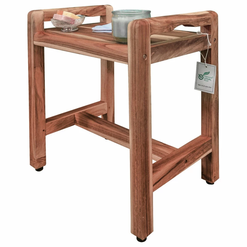 Brand new ⭐ EcoDecors EarthyTeak Classic 18" Shower Bench With LiftAide Arms 🛒 - Image 7