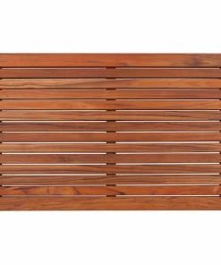 Coupon 🤩 Nordic Style Teak Shower And Bath Mat 31.4"x19.6", Wide End Slat 👍