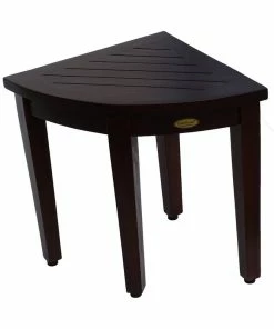 Best Pirce 🥰 DecoTeak Oasis Teak Corner Shower Stool, Corner Shelf ⌛