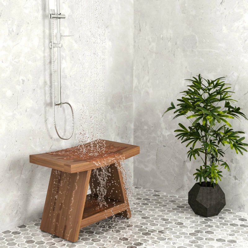 Coupon ๐ AquaTeak Patented 24" Asia® Teak Shower Bench With Shelf ๐ - Image 2