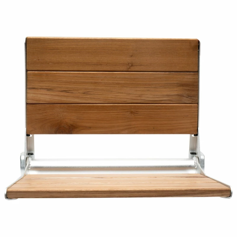 Cheapest 🎉 Alfi Trade ALFI Brand ABS17 17" Folding Teak Wood Shower Seat Bench With Backrest 🥰