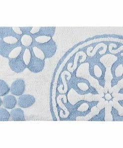 Wholesale ⌛ Olliix Madison Park Modern Bohemian Medallion Cotton Tufted Bath Rugs, Blue, Rectangle ✨
