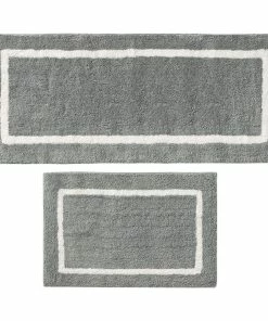 Budget 😍 Olliix Madison Park Reversible High Pile Tufted Bath Rug, Gray, 21"x34" Standard ❤️