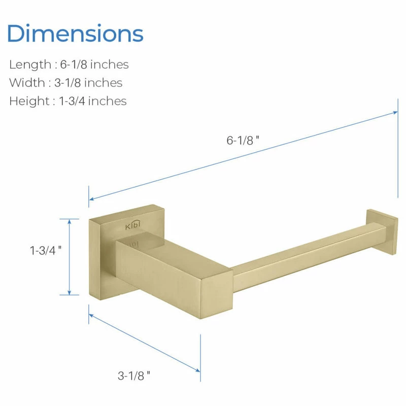 Best Pirce 😍 Kibi USA Cube Bathroom Tissue Holder KBA1502, Brush Gold 💯 - Image 11