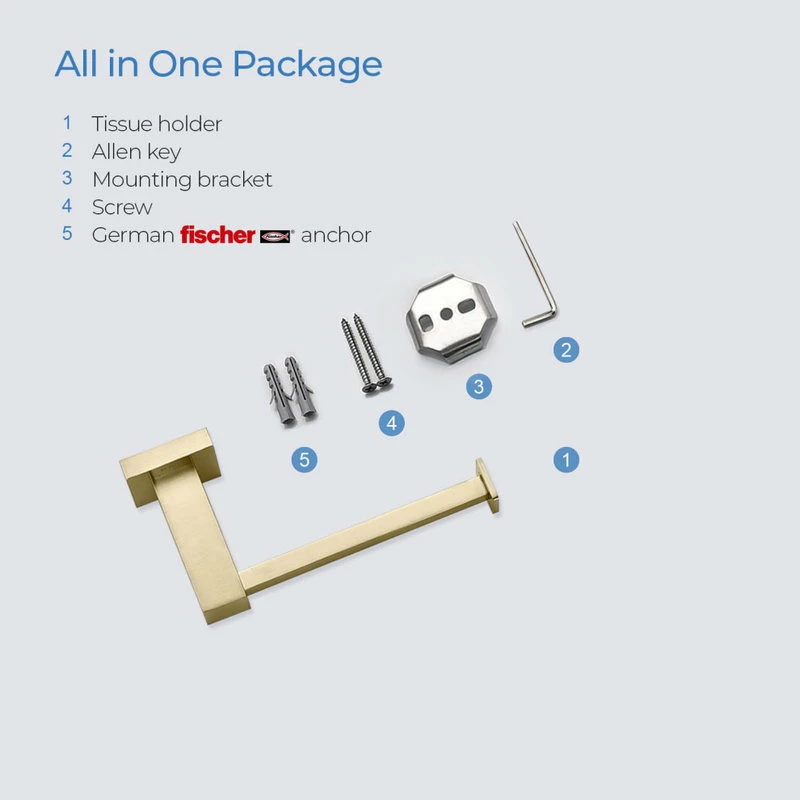 Best Pirce 😍 Kibi USA Cube Bathroom Tissue Holder KBA1502, Brush Gold 💯 - Image 12