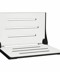 Budget 🔥 Seachrome Corporation Seachrome Silhouette Folding Wall Mount Shower Bench Seat, White Seat With Matte 😀