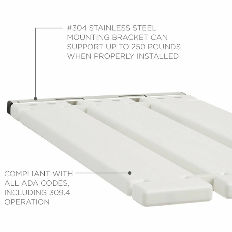Cheap ❤️ Seachrome Corporation 29" X 15" Removable Tri-Fold Tub Seat, White Molded 4" Slats 🛒 - Image 4