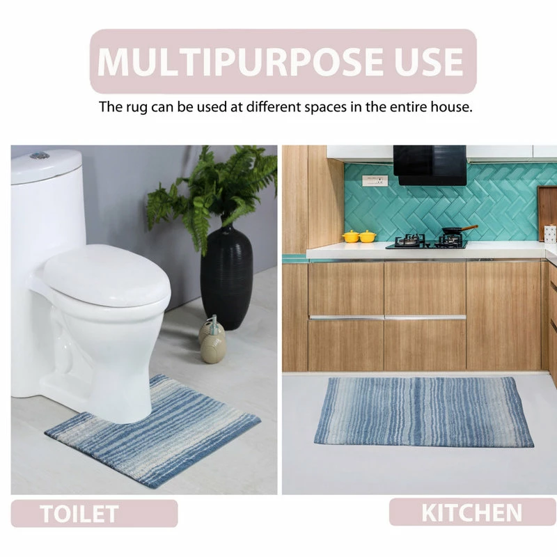 Best Sale 😍 Home Weavers Inc. Gradiation Bath Rug, 24"x40", Blue 😉 - Image 5